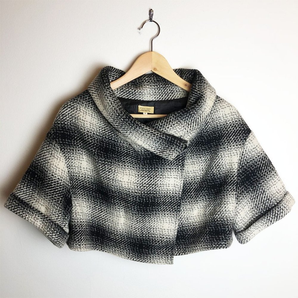 Crop Wool Tweed Coat